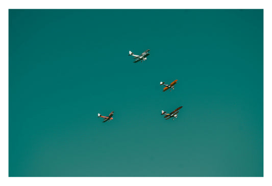 Fine Art Print - Vintage Airplane, Green Sky Decor - Aviation Poster - Kids Room, Boys Room Decor Home Gift and Pilot Decor by Gil Stunner