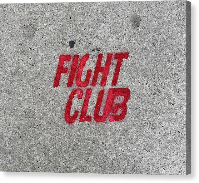Fight Club Sidewalk Stencil - Canvas Print