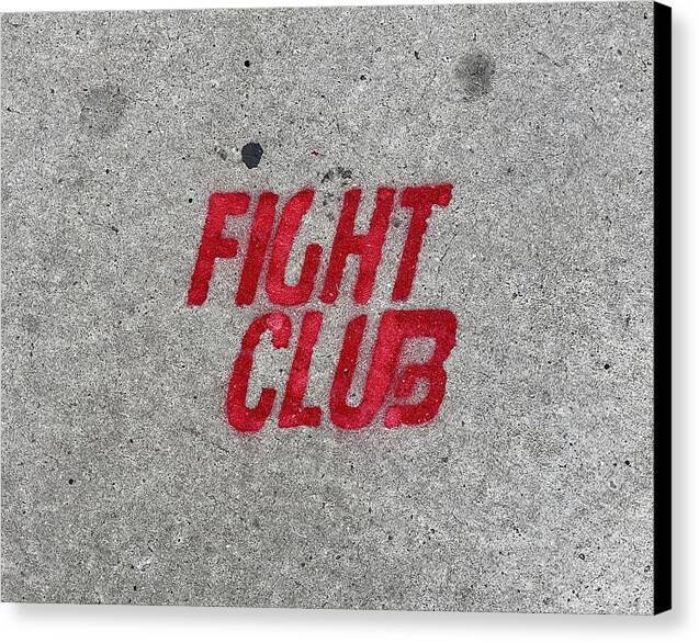 Fight Club Sidewalk Stencil - Canvas Print