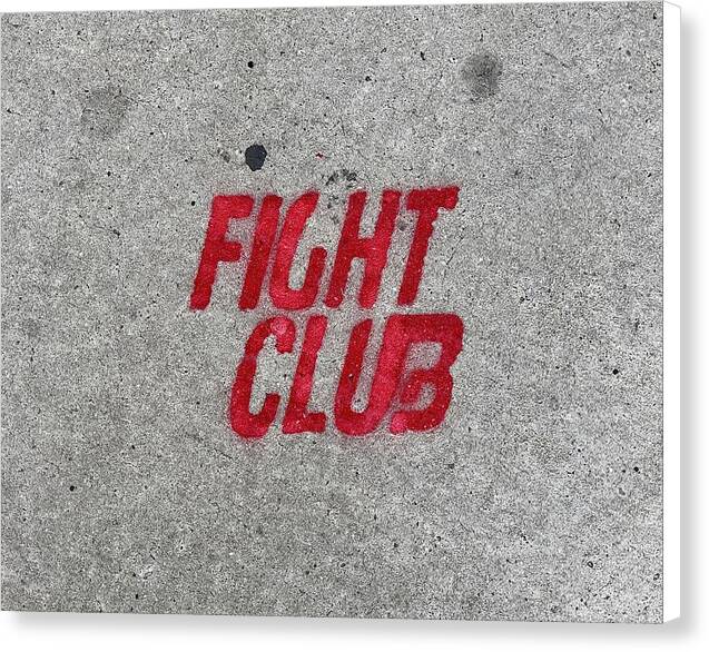 Fight Club Sidewalk Stencil - Canvas Print