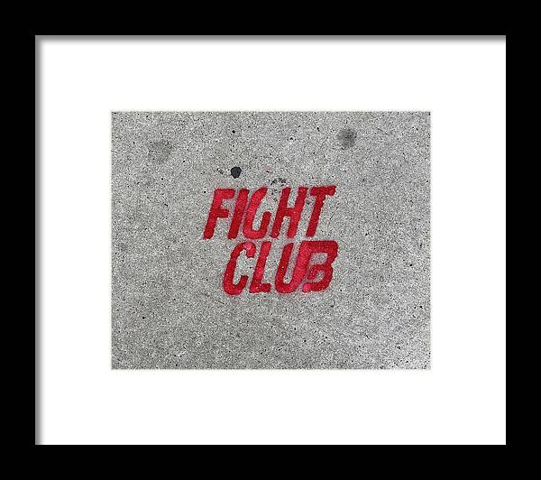 Fight Club Sidewalk Stencil - Framed Print