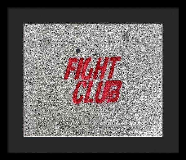 Fight Club Sidewalk Stencil - Framed Print