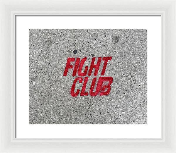 Fight Club Sidewalk Stencil - Framed Print