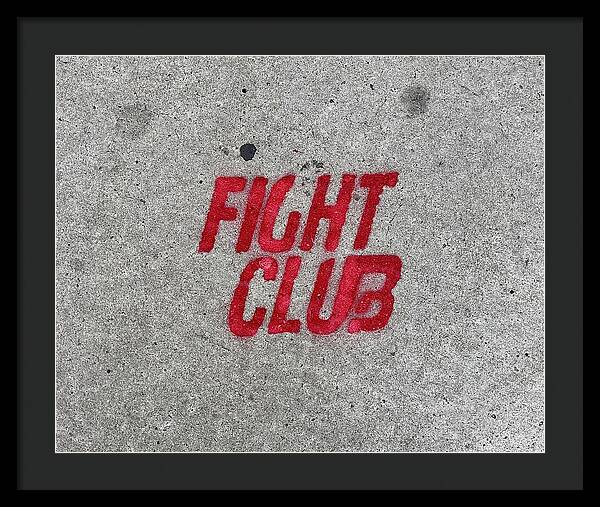 Fight Club Sidewalk Stencil - Framed Print