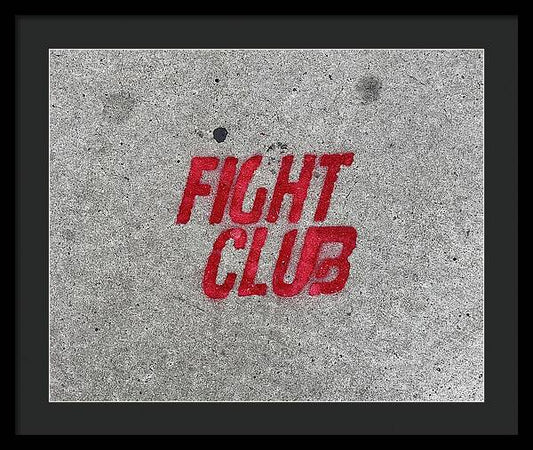 Fight Club Sidewalk Stencil - Framed Print