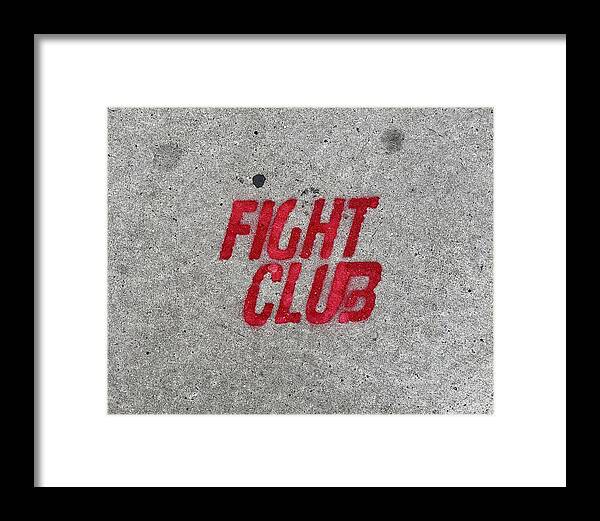 Fight Club Sidewalk Stencil - Framed Print