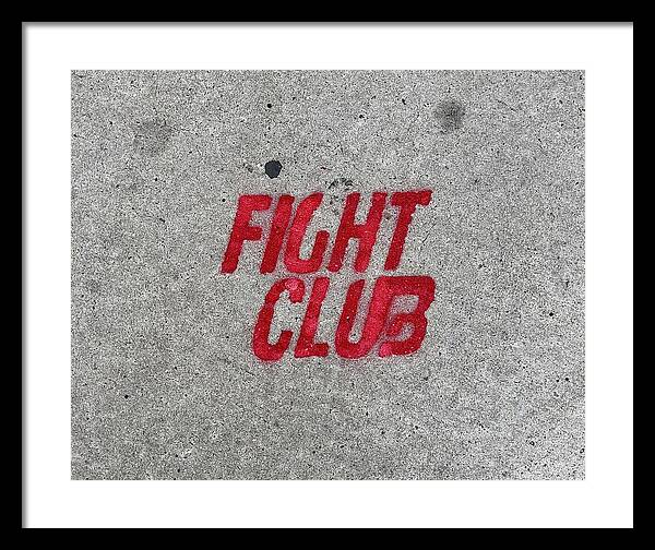 Fight Club Sidewalk Stencil - Framed Print