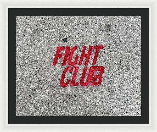 Fight Club Sidewalk Stencil - Framed Print