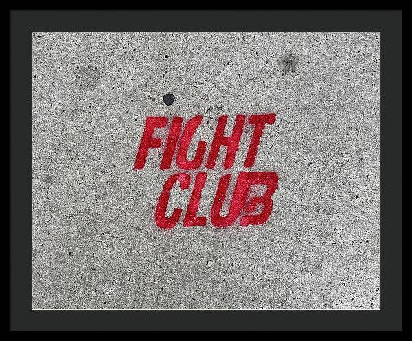 Fight Club Sidewalk Stencil - Framed Print
