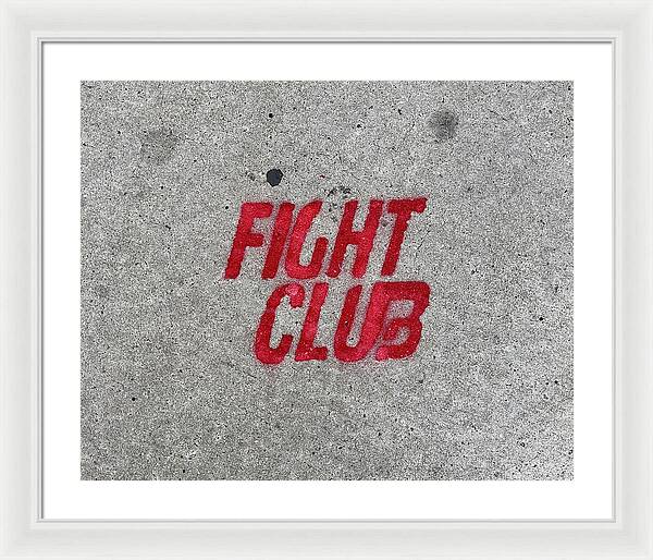 Fight Club Sidewalk Stencil - Framed Print