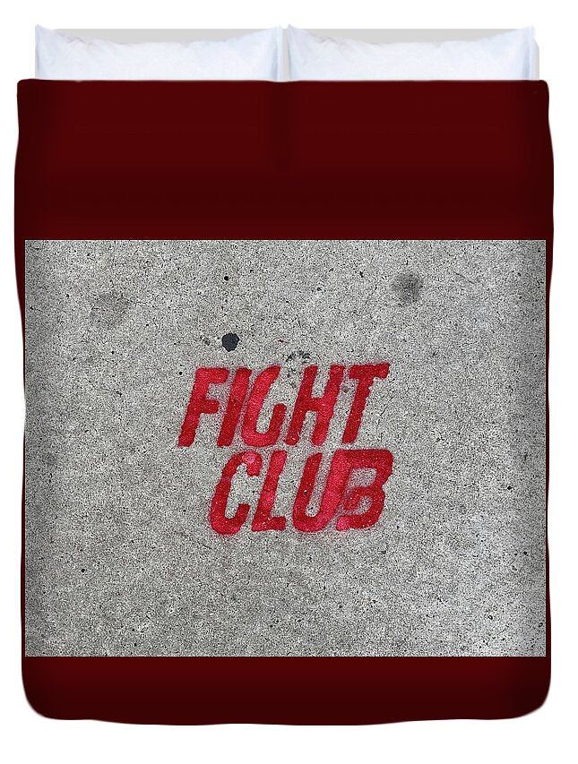 Fight Club Sidewalk Stencil - Duvet Cover