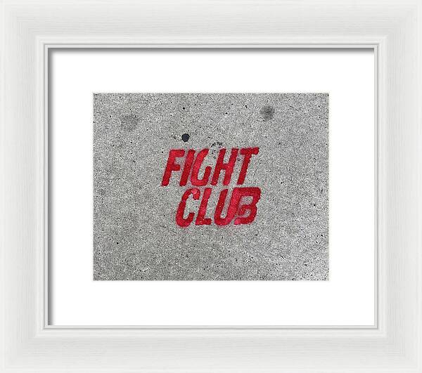 Fight Club Sidewalk Stencil - Framed Print