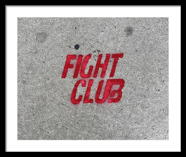 Fight Club Sidewalk Stencil - Framed Print
