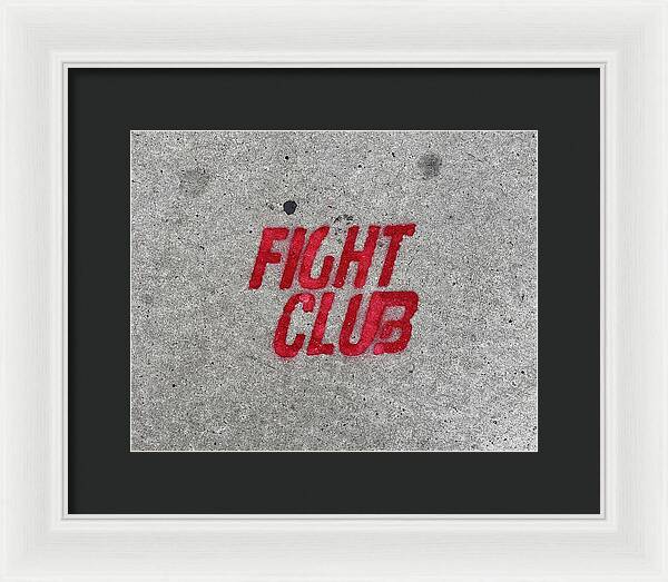 Fight Club Sidewalk Stencil - Framed Print
