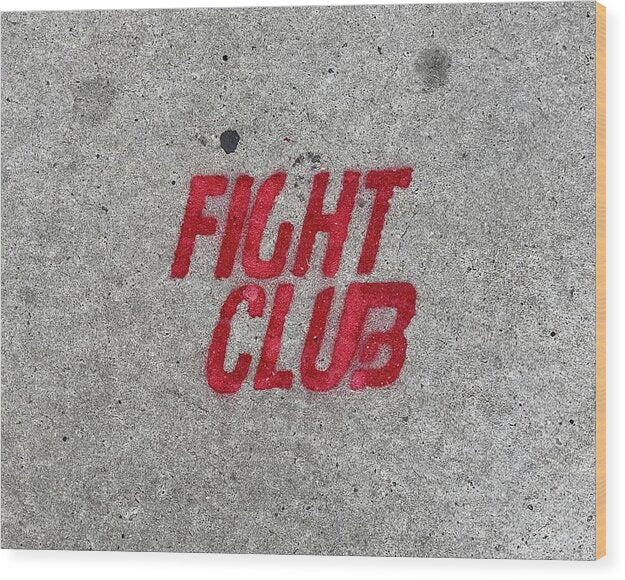 Fight Club Sidewalk Stencil - Wood Print