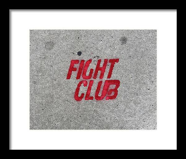 Fight Club Sidewalk Stencil - Framed Print