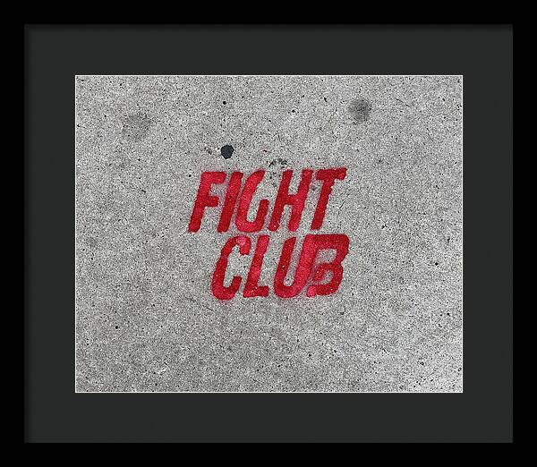 Fight Club Sidewalk Stencil - Framed Print