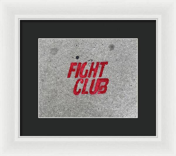 Fight Club Sidewalk Stencil - Framed Print