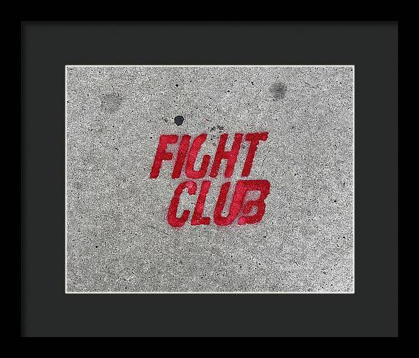 Fight Club Sidewalk Stencil - Framed Print