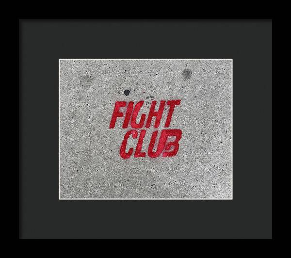 Fight Club Sidewalk Stencil - Framed Print