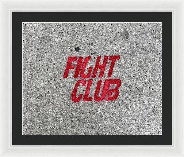 Fight Club Sidewalk Stencil - Framed Print