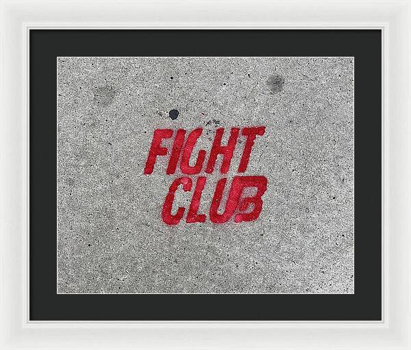 Fight Club Sidewalk Stencil - Framed Print