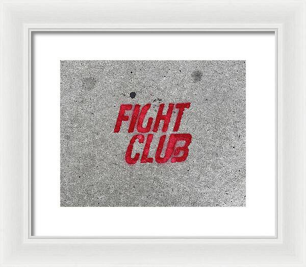 Fight Club Sidewalk Stencil - Framed Print