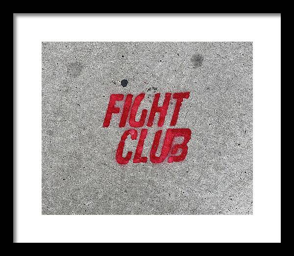 Fight Club Sidewalk Stencil - Framed Print