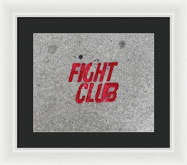Fight Club Sidewalk Stencil - Framed Print