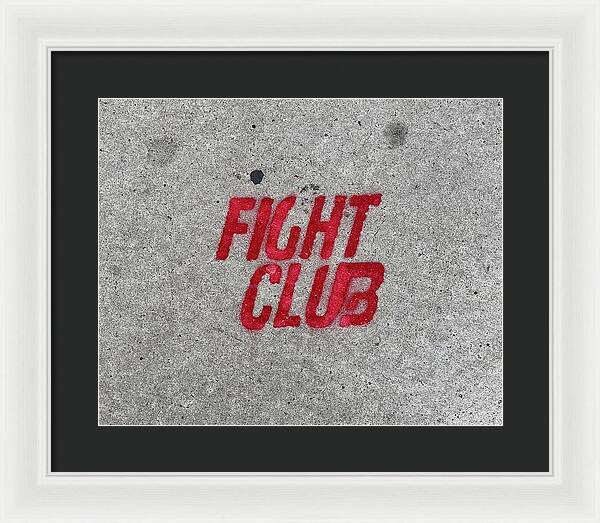 Fight Club Sidewalk Stencil - Framed Print