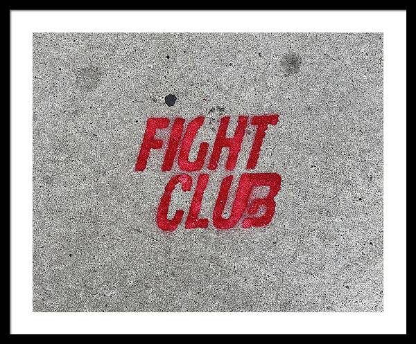 Fight Club Sidewalk Stencil - Framed Print