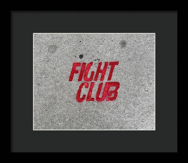 Fight Club Sidewalk Stencil - Framed Print
