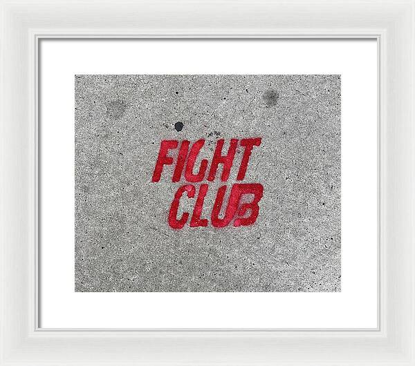 Fight Club Sidewalk Stencil - Framed Print