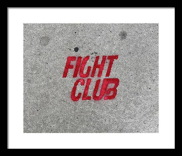 Fight Club Sidewalk Stencil - Framed Print