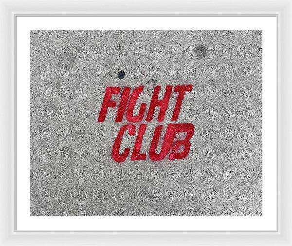 Fight Club Sidewalk Stencil - Framed Print