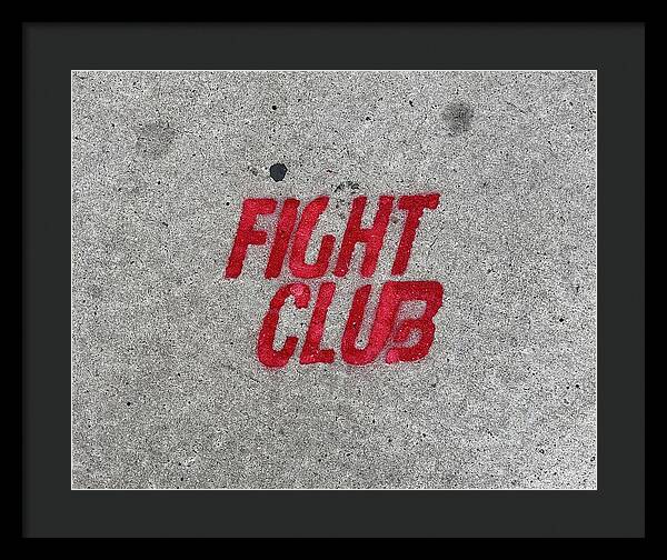 Fight Club Sidewalk Stencil - Framed Print