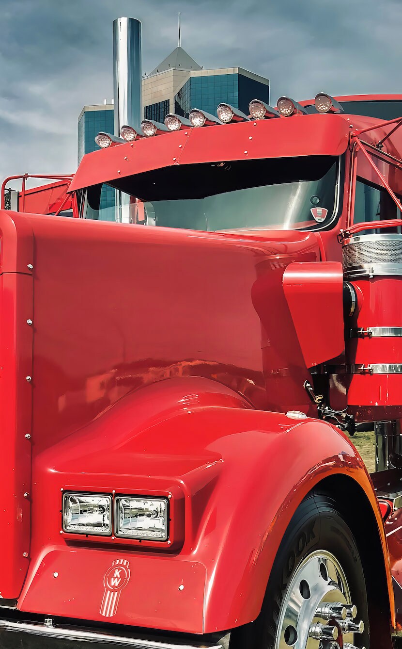 Framed Wall Art Room Decor Aesthetic - Red Kenworth Truck Personalized Wall Art for Apartment Decor - Custom Wall Art for Office Wall Decor