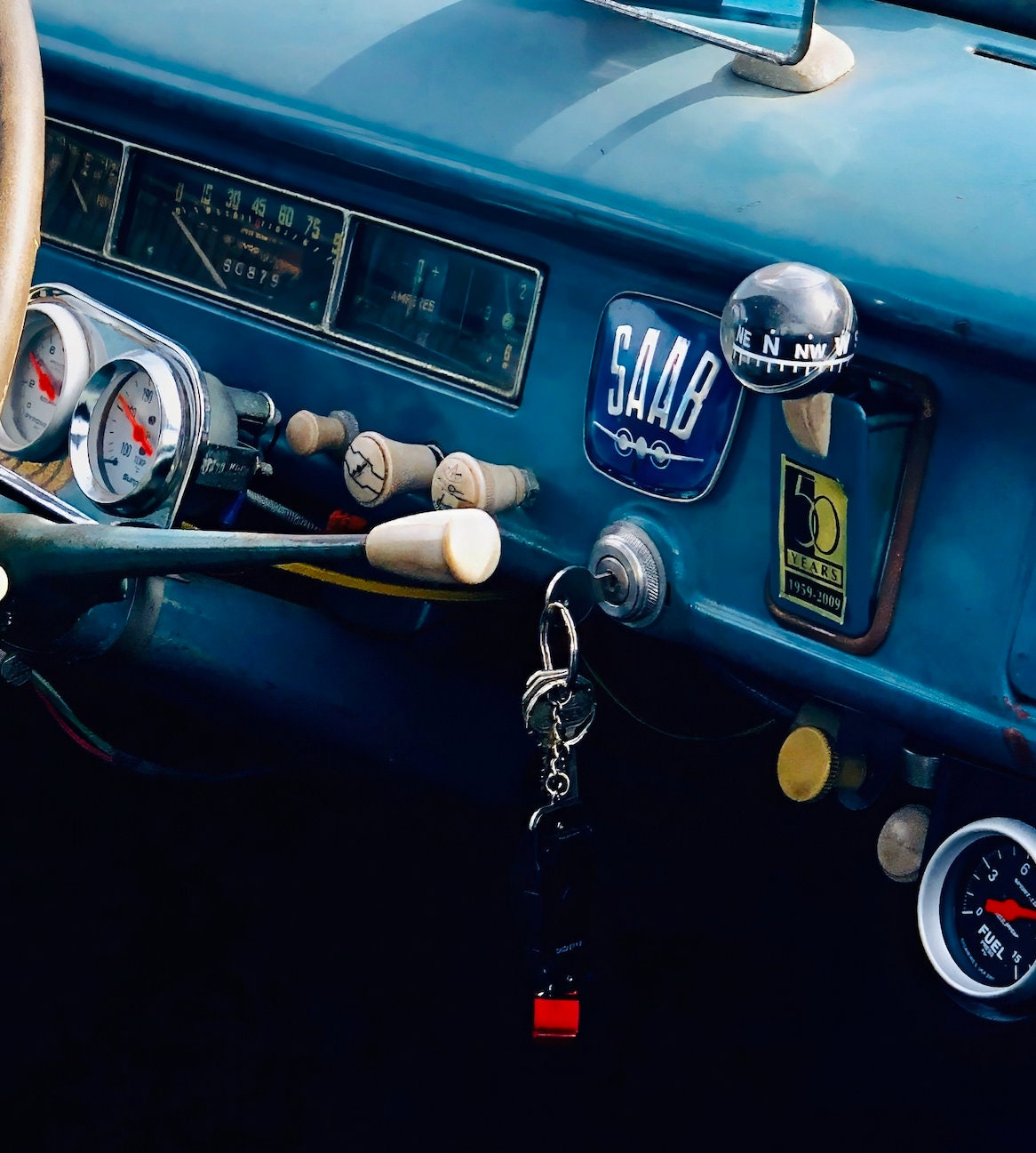 Classic Saab Interior Art Print: Vintage Dashboard & Steering Wheel Blue Patina  Racing Upgrades for True Saab Enthusiasts