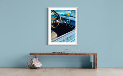 Classic Saab Interior Art Print: Vintage Dashboard & Steering Wheel Blue Patina  Racing Upgrades for True Saab Enthusiasts