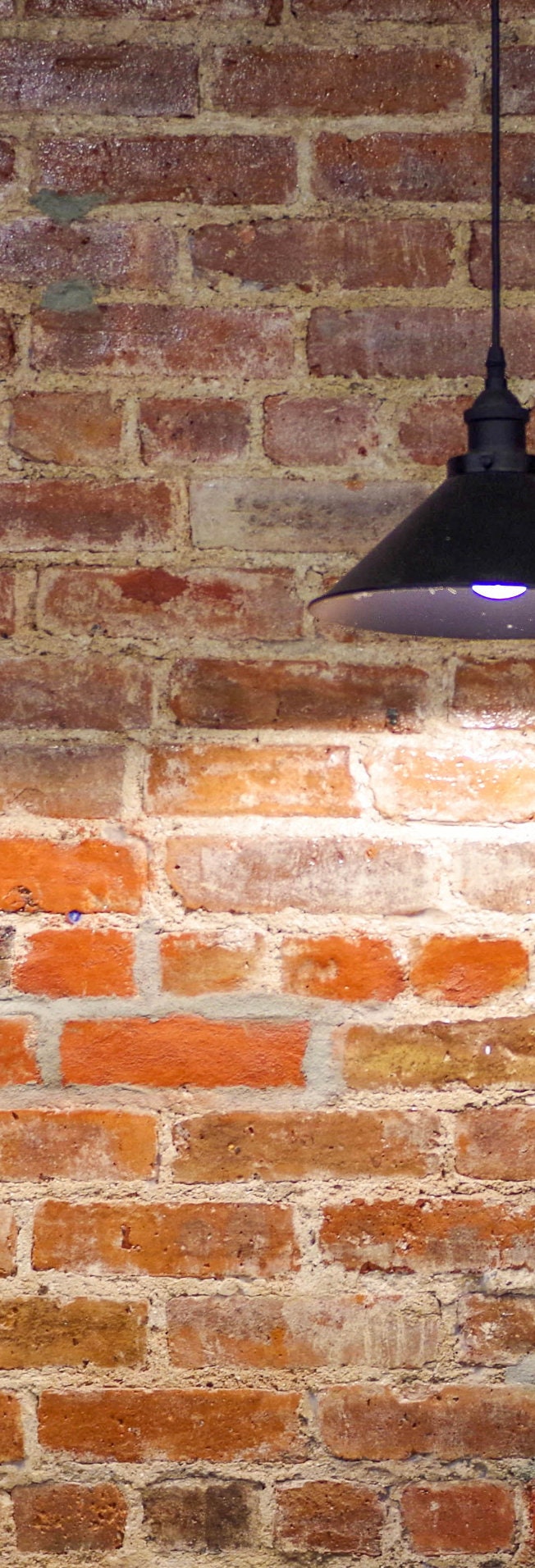 Personalized Wall Art Work for Room Decor - Unique Brick Wall Art with Three Hanging Lamps - Accent Photo Poster Art Print Wall Decor