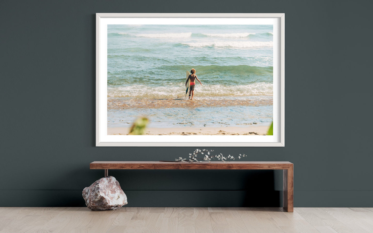 Fine Art Print - Surf's Up: Young Wave Warrior - Beach Photography Print Art Decor Minimalist Mood Wall Accent Photo Print Poster, Coastal