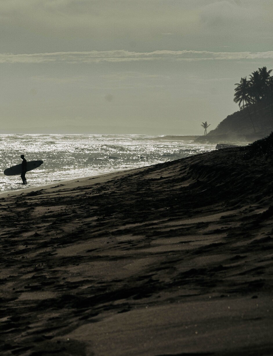 Surfer's Dream: Sunset Serenity - Muted Beach Photography Print- Art Decor Minimalist Mood Wall Accent Photo Poster