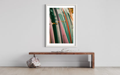 Surfboard Spectrum - Colorful Surf Art Photography Print Fine Art photo poster