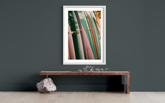 Surfboard Spectrum - Colorful Surf Art Photography Print Fine Art photo poster