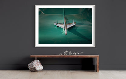 Fine Art Emerald Green 1956 Buick Airplane Hood Ornament - Classic Car Photography Print Modern Art Deco Poster Photo for housewarming gift