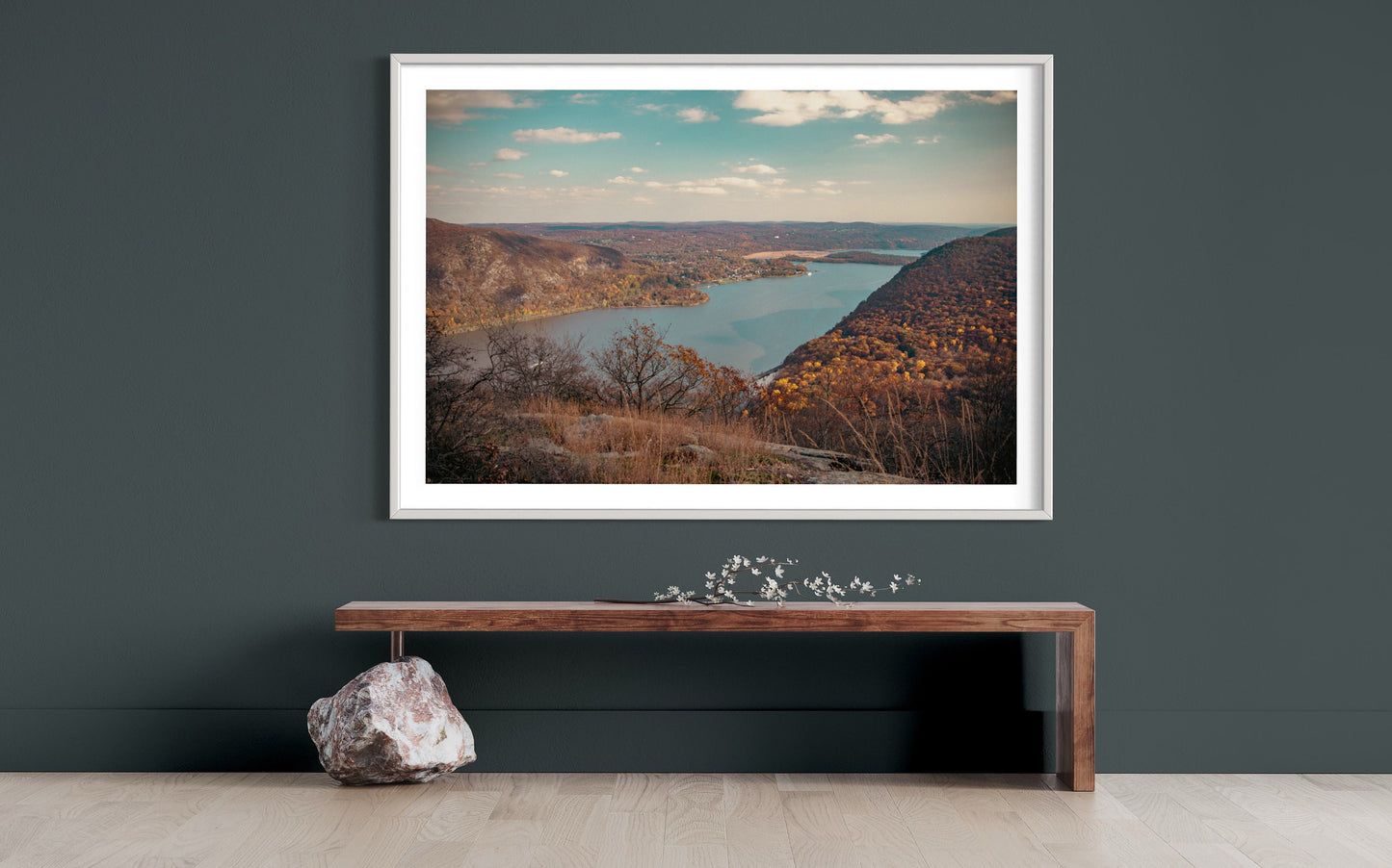 Hudson River Wall Art Print - Storm King Scenery - Autumn Landscape Decor, Tranquil Nature Poster