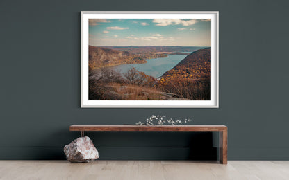 Hudson River Wall Art Print - Storm King Scenery - Autumn Landscape Decor, Tranquil Nature Poster
