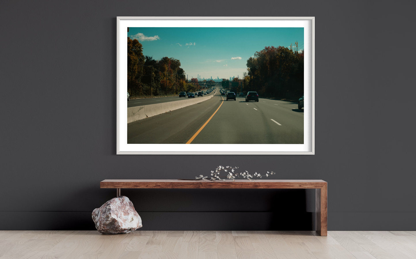 Urban Horizon - New York City Skyline from Afar - Road Trip Photography Print Modern Wall Art - Upstate New York