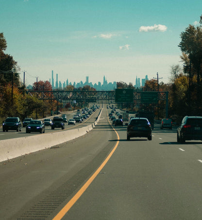 Urban Horizon - New York City Skyline from Afar - Road Trip Photography Print Modern Wall Art - Upstate New York