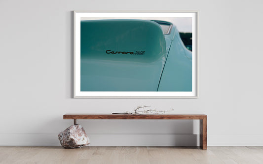 Fine Art Porsche Carrera RS Tail - Teal Blue Green - Automotive Photography Print Modern Photo Print